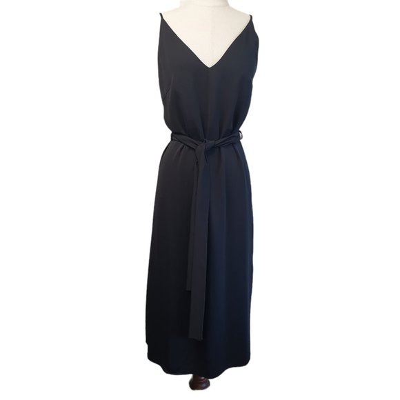 Sheike BNWT | Size 10 | Black Revenge Slip Dress Spaghetti Strap Side Slit Belt - Picture 2 of 10